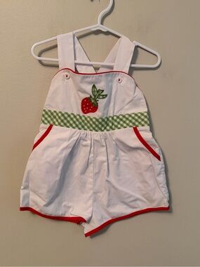 The Beaufort Bonnet Company White Strawberry Romper